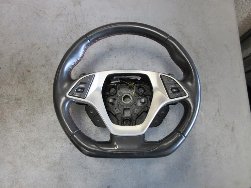 16 Chevrolet Corvette C7 OEM Manual D-Shape Leather Red Stitch Steering Wheel