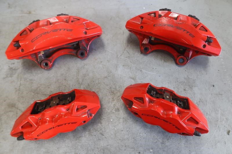 2014-2019 Chevy Corvette C7 OEM Brake Caliper Set Front Rear Right Left Red Brembo
