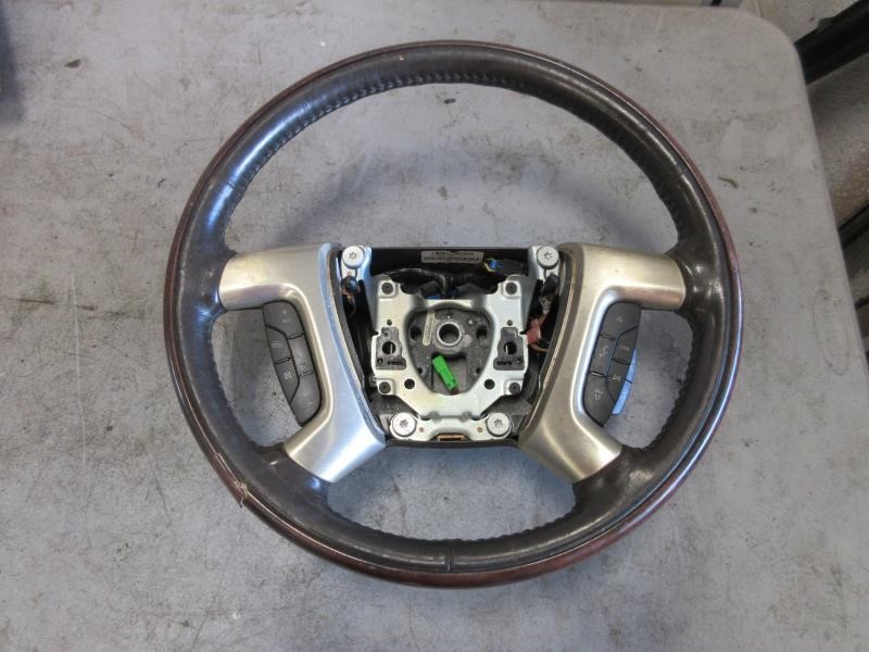 2009-2014 Cadillac Escalade OEM Cocoa Leather Woodgrain Steering Wheel 25853096