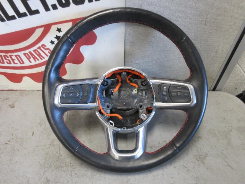 18-23 Jeep Wrangler JL Rubicon OEM Steering Wheel Leather w/ Red Stitch 6KC531