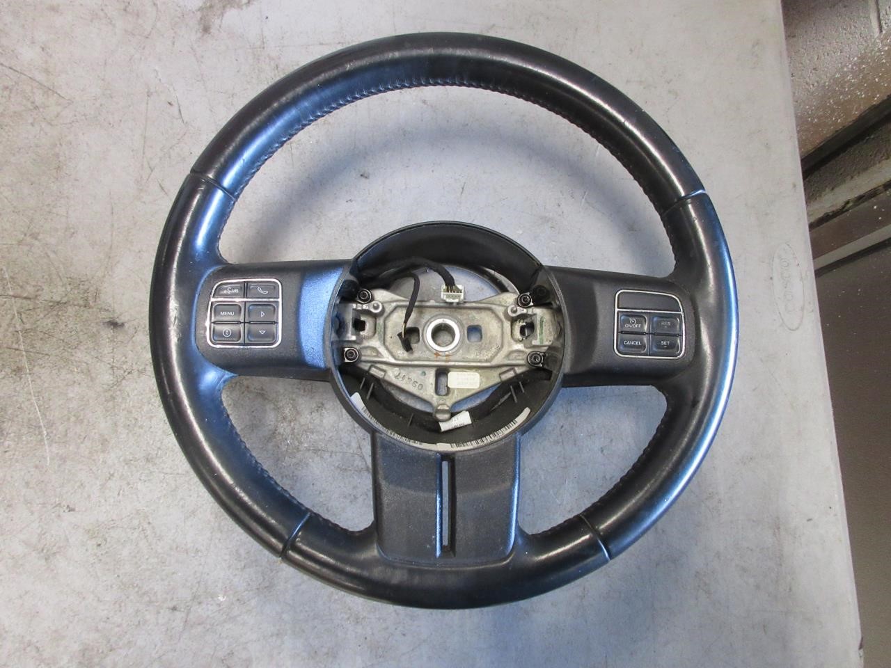 11-18 Jeep Wrangler JK OEM Black Leather Steering Wheel w/ Buttons 6DG55