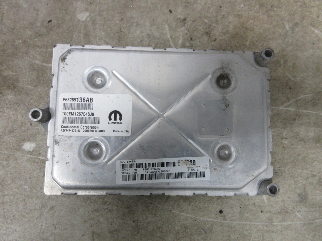 2016-2018 Jeep Wrangler JK OEM Engine Controller Module ECU ECM 68259136