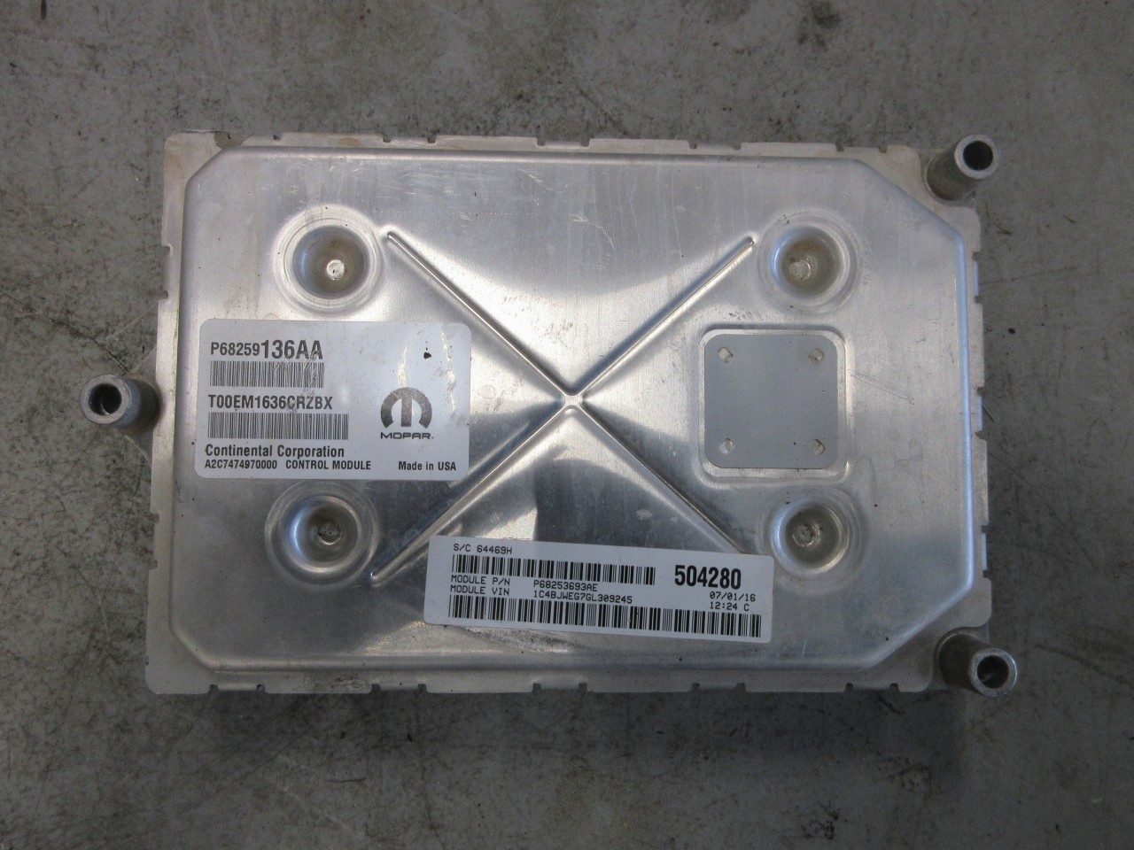 2016-2018 Jeep Wrangler JK OEM ECM ECU Engine Control Module 68259136