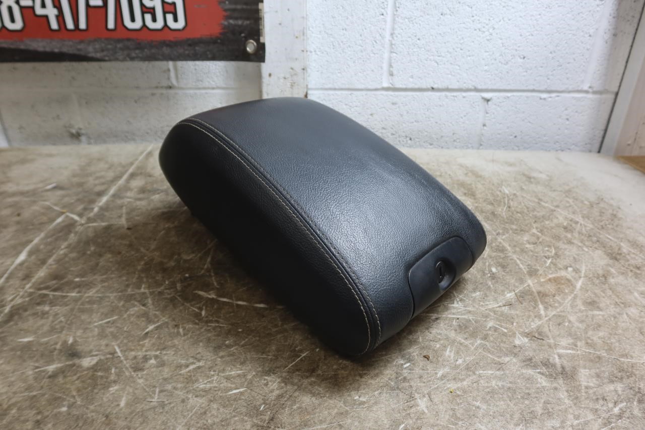 2011-2018 Jeep Wrangler JK OEM Console Lid Arm Rest Black Leather White Stitch