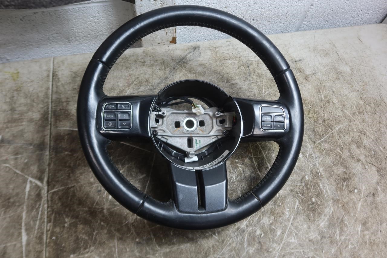 11-18 Jeep Wrangler JK OEM Black Leather Steering Wheel w/ Buttons 6DG57