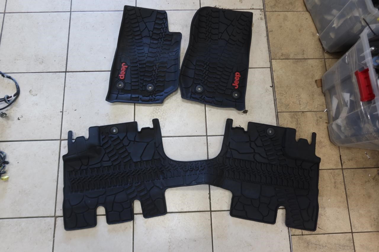 2012-2018 Jeep Wrangler JK Rubicon OEM All Weather Floor Mats with Red